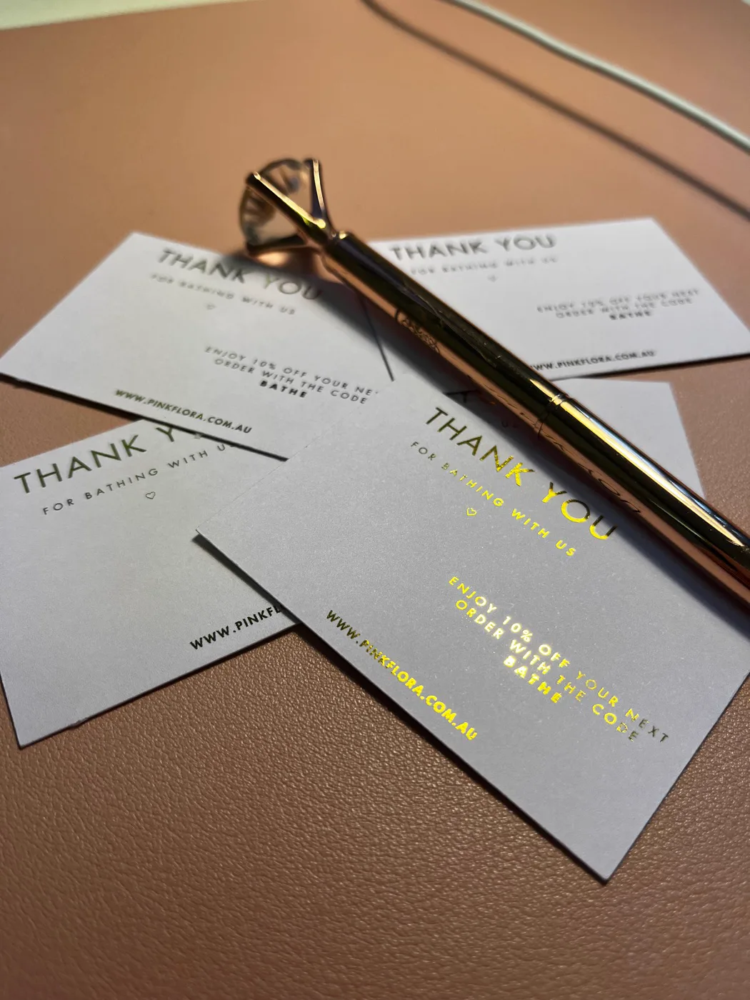 Decal Solutions foil thank-you cards