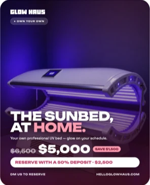 Glow Haus, the sunbed at home offer ad