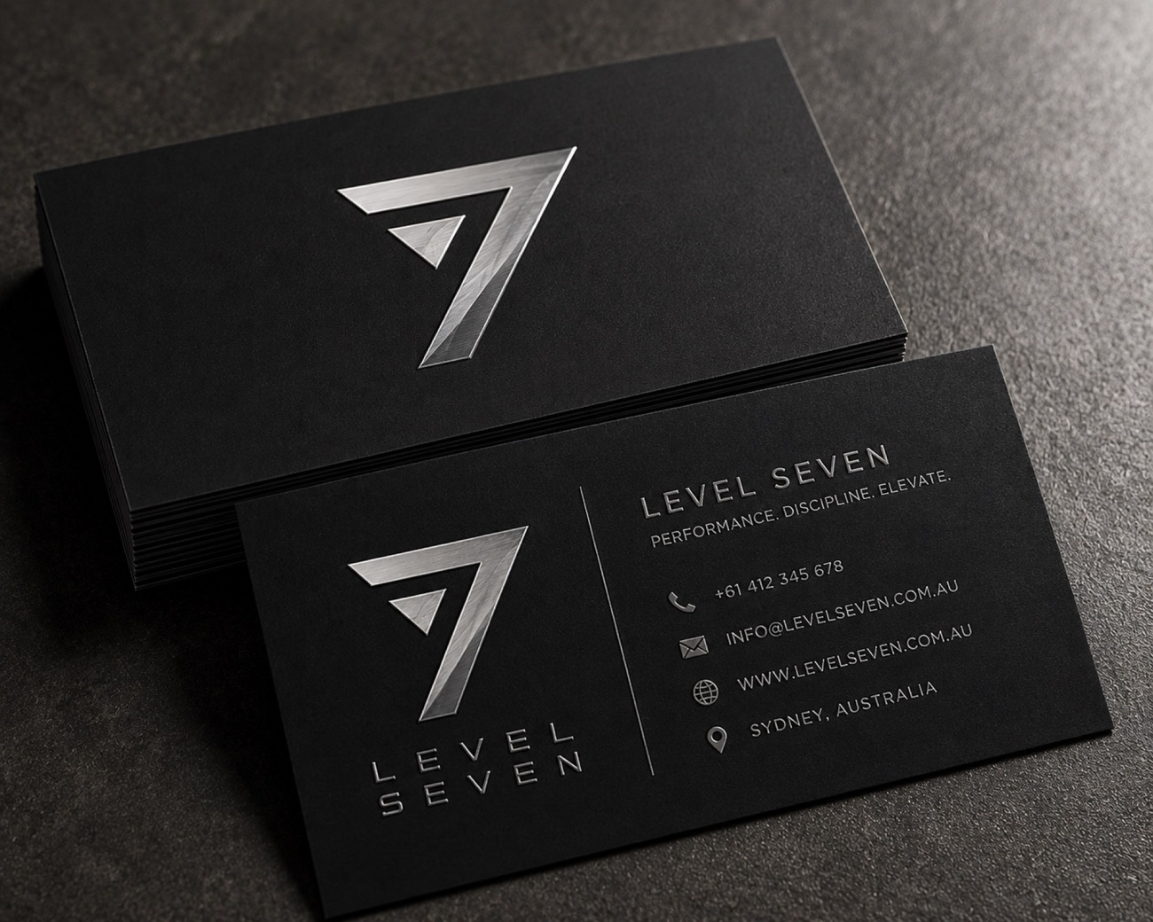 Level 7 business cards