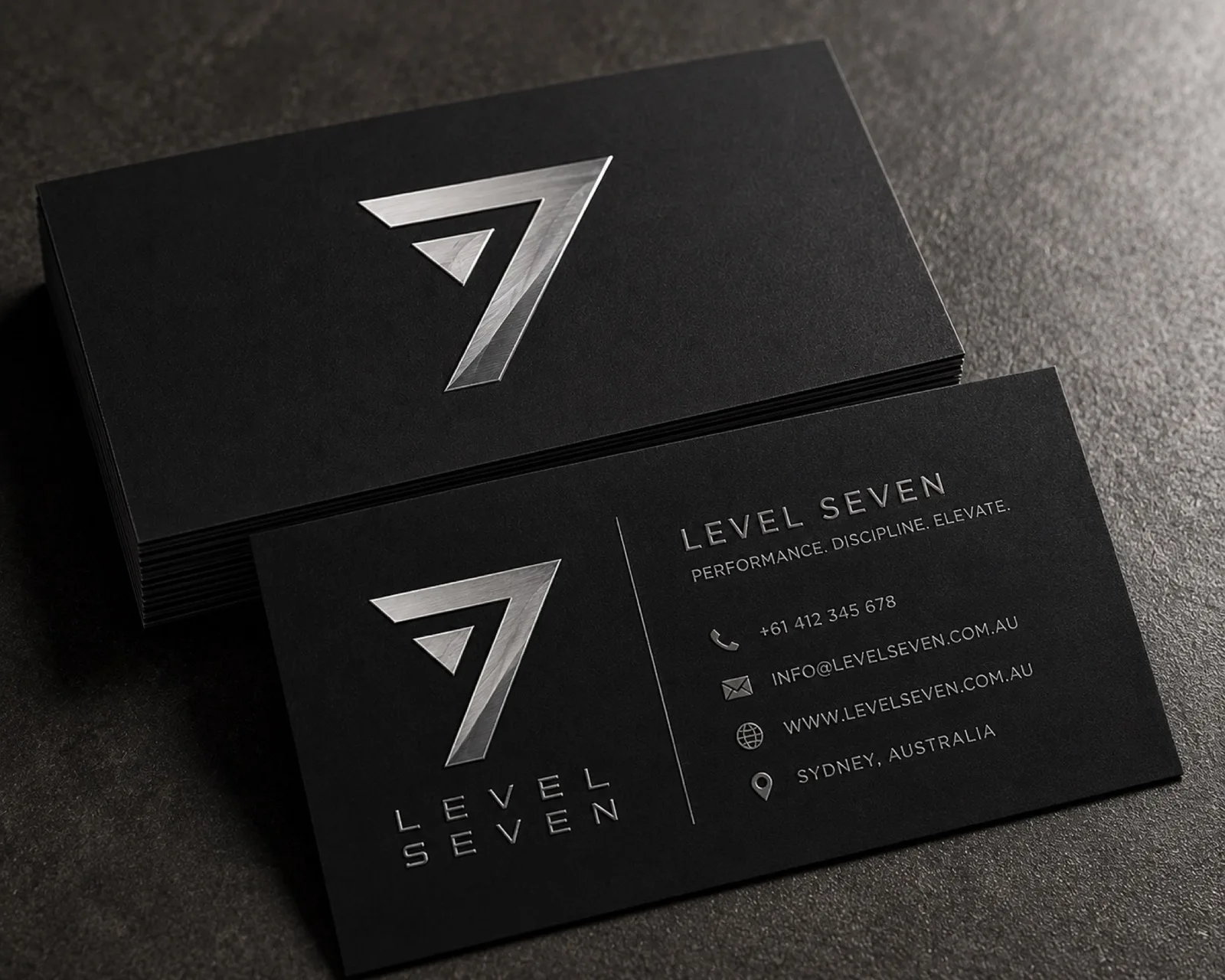 Level 7 business cards