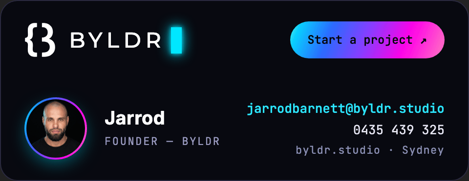 BYLDR animated email signature