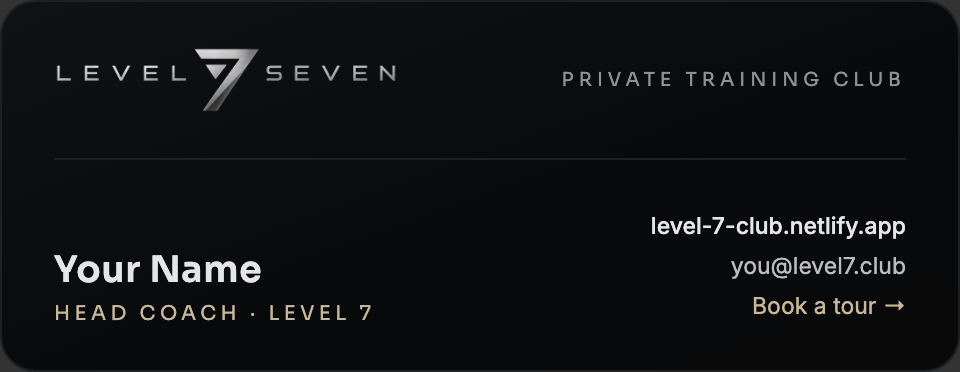 Level 7 concept animated email signature